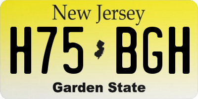 NJ license plate H75BGH
