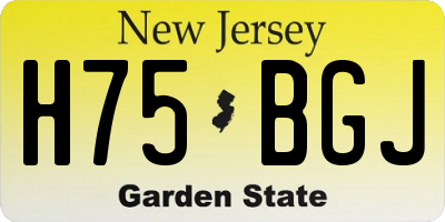NJ license plate H75BGJ