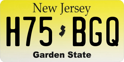 NJ license plate H75BGQ