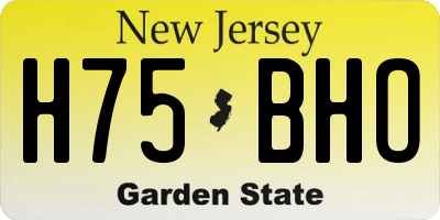 NJ license plate H75BHO
