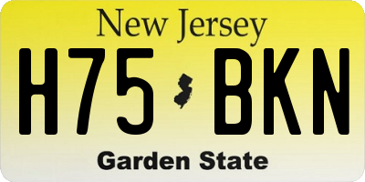NJ license plate H75BKN