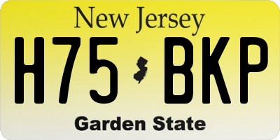 NJ license plate H75BKP