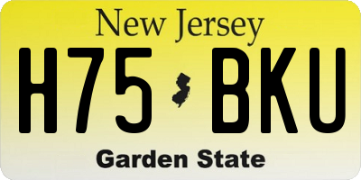NJ license plate H75BKU