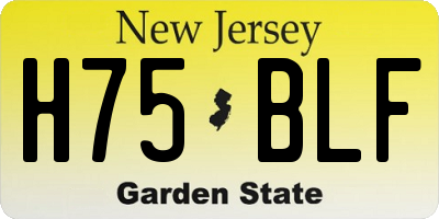 NJ license plate H75BLF