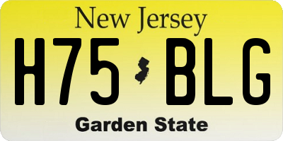 NJ license plate H75BLG