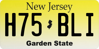 NJ license plate H75BLI