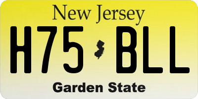 NJ license plate H75BLL