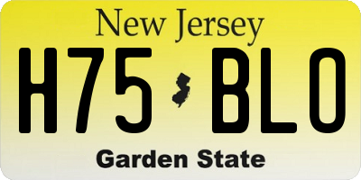 NJ license plate H75BLO