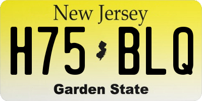 NJ license plate H75BLQ