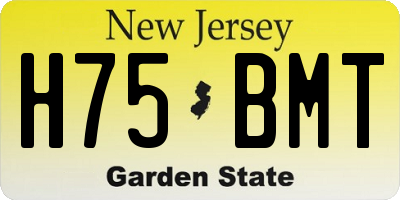 NJ license plate H75BMT