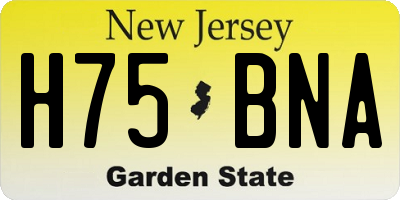 NJ license plate H75BNA