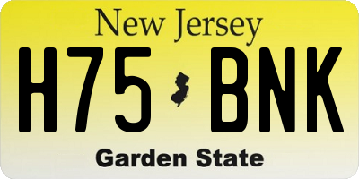 NJ license plate H75BNK