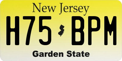 NJ license plate H75BPM