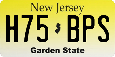 NJ license plate H75BPS