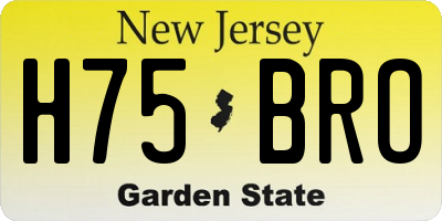NJ license plate H75BRO