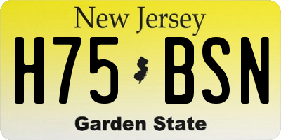 NJ license plate H75BSN