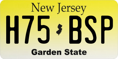 NJ license plate H75BSP