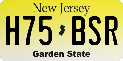 NJ license plate H75BSR