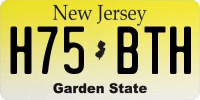 NJ license plate H75BTH