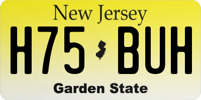 NJ license plate H75BUH