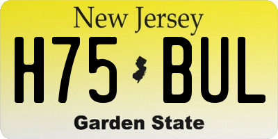 NJ license plate H75BUL