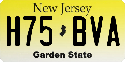 NJ license plate H75BVA