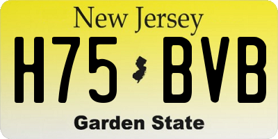NJ license plate H75BVB