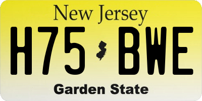 NJ license plate H75BWE