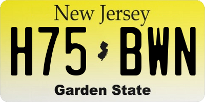 NJ license plate H75BWN