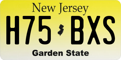 NJ license plate H75BXS