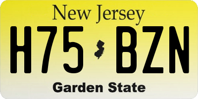 NJ license plate H75BZN