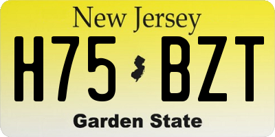 NJ license plate H75BZT