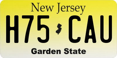 NJ license plate H75CAU