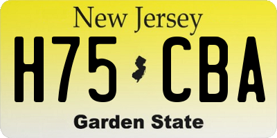 NJ license plate H75CBA