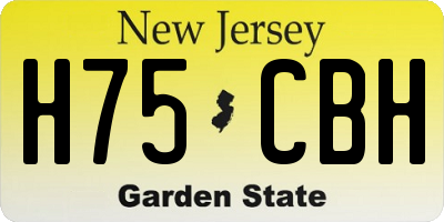 NJ license plate H75CBH
