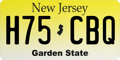 NJ license plate H75CBQ