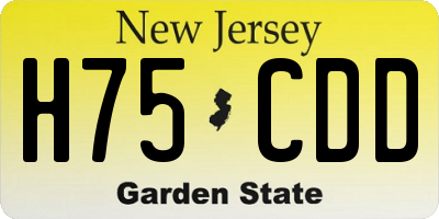 NJ license plate H75CDD