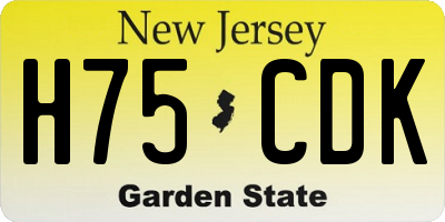 NJ license plate H75CDK
