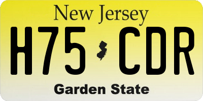 NJ license plate H75CDR