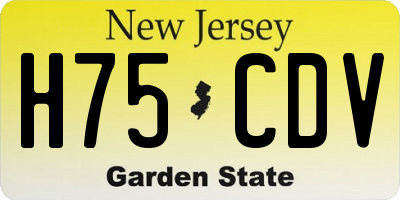 NJ license plate H75CDV