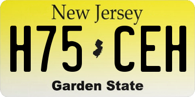 NJ license plate H75CEH