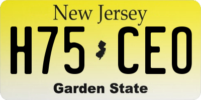 NJ license plate H75CEO