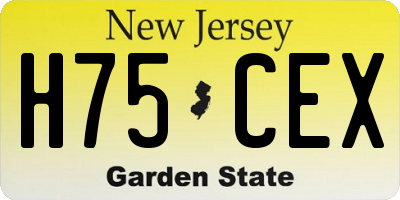 NJ license plate H75CEX