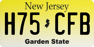 NJ license plate H75CFB
