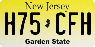 NJ license plate H75CFH