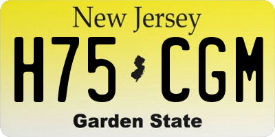 NJ license plate H75CGM