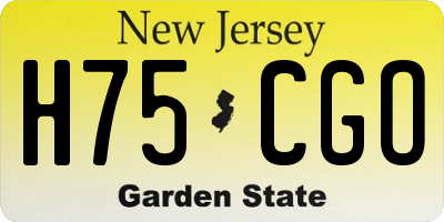 NJ license plate H75CGO