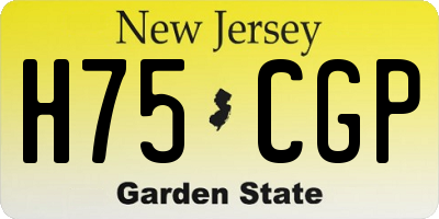 NJ license plate H75CGP
