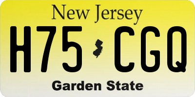 NJ license plate H75CGQ