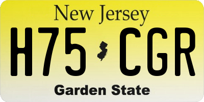 NJ license plate H75CGR